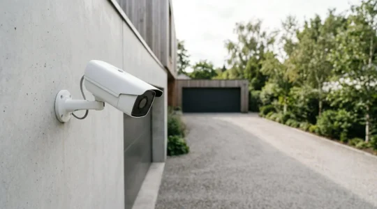 Caméra de surveillance bullet professionnelle montée sur mur extérieur pour surveillance longue distance