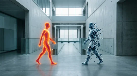 Concept de détection de mouvement par chaleur corporelle illustrant la différence entre technologie PIR et analyse vidéo pour la sécurité