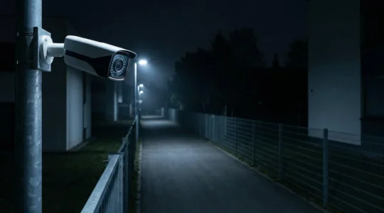 Système de surveillance nocturne professionnel avec caméra infrarouge permettant l'identification faciale à longue distance dans l'obscurité complète