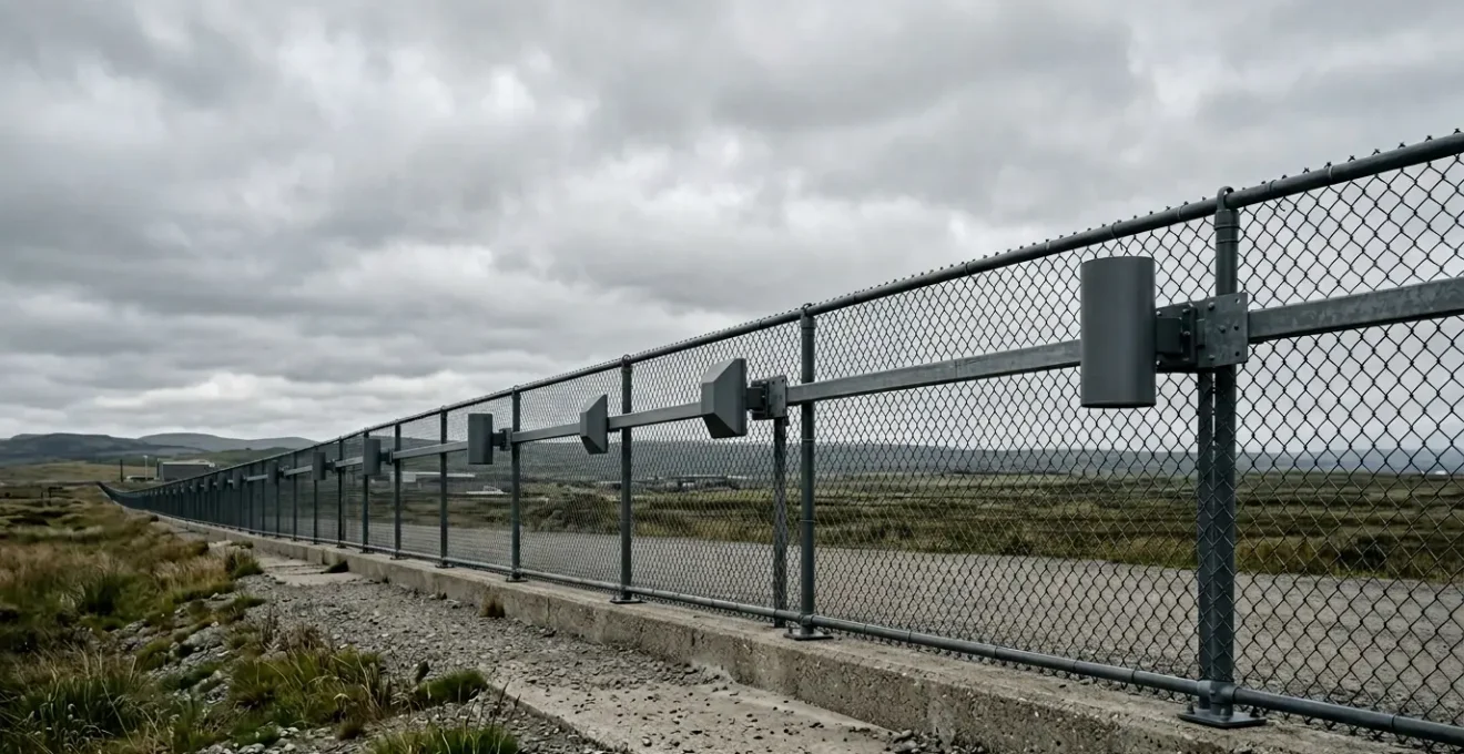 Périmètre de sécurité d'une usine industrielle avec technologies de détection moderne